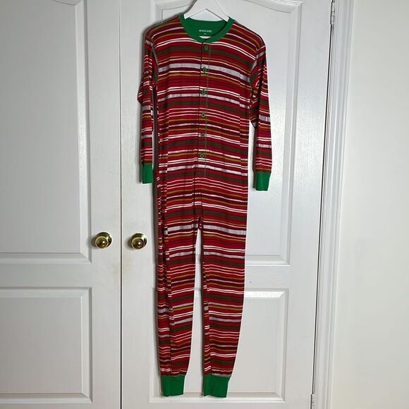 Little Blue House Hatley Holiday Stripes Adult Union Suit Pajamas Pjs - Picture 2 of 10